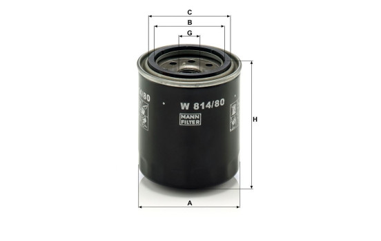 Oil Filter W 814/80 MANN-FILTER, Image 3