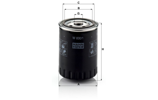 Oil Filter W 830/1 MANN-FILTER, Image 3
