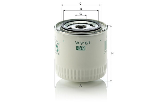 Oil Filter W 916/1 MANN-FILTER, Image 4