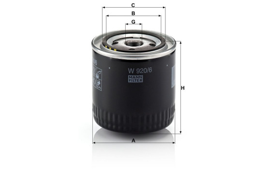 Oil Filter W 920/6 MANN-FILTER, Image 3