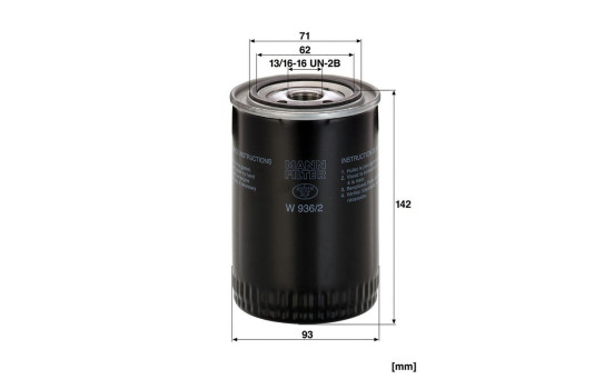 Oil Filter W 936/2 MANN-FILTER, Image 3