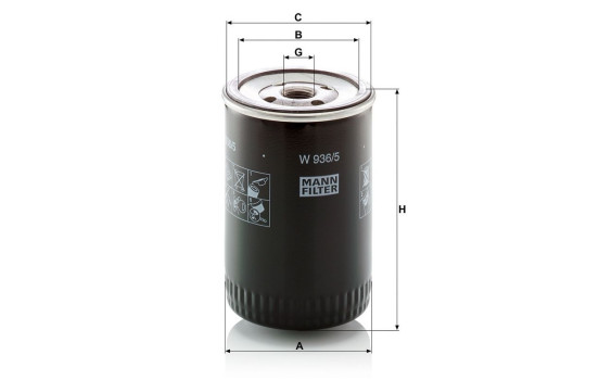 Oil Filter W 936/5 MANN-FILTER, Image 3