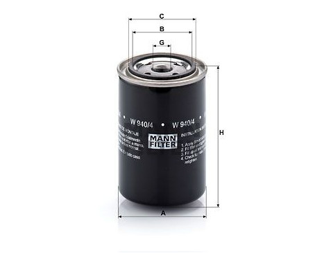 Oil Filter W 940/4 Mann, Image 2