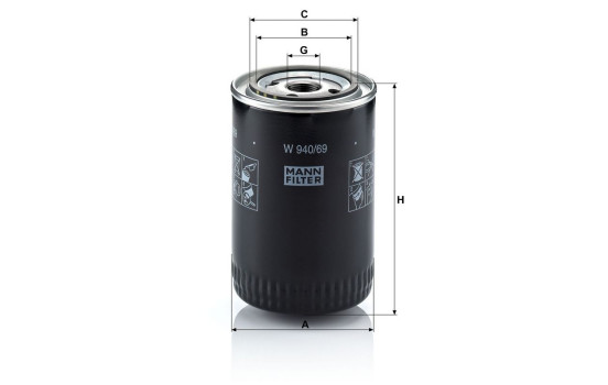 Oil Filter W 940/69 MANN-FILTER, Image 3