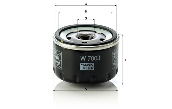 Oil Filter W7003 Mann, Image 3