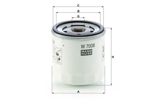 Oil Filter W7008 MANN-FILTER, Image 3
