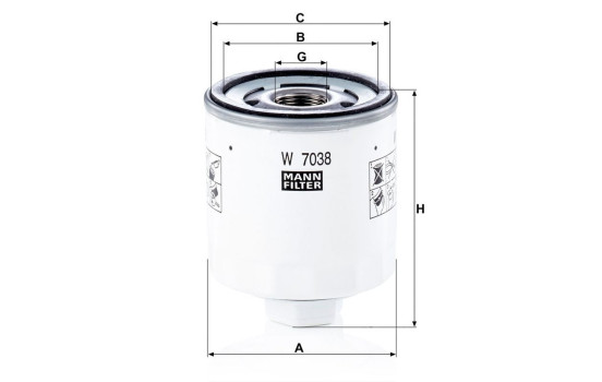 Oil Filter W7038 Mann, Image 3