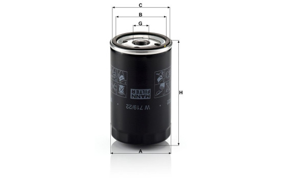 Oil Filter W719/22 Mann, Image 4