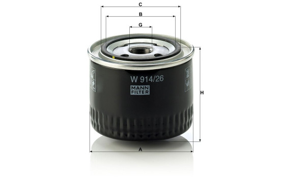 Oil Filter W914/26 MANN-FILTER, Image 3
