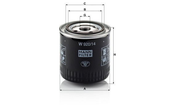 Oil Filter W920/14 MANN-FILTER, Image 3