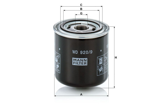Oil filter WD 920/9 MANN-FILTER, Image 2