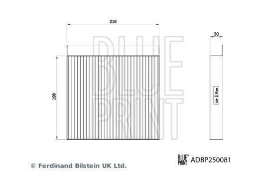 Cabin filter ADBP250081 Blue Print, Image 3