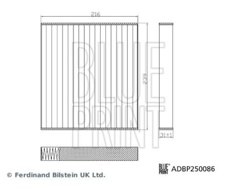 Cabin filter ADBP250086 Blue Print, Image 2