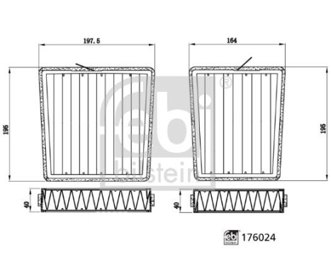 Filter set, cabin filter 176024 FEBI