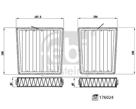 Filter set, cabin filter 176024 FEBI, Image 3