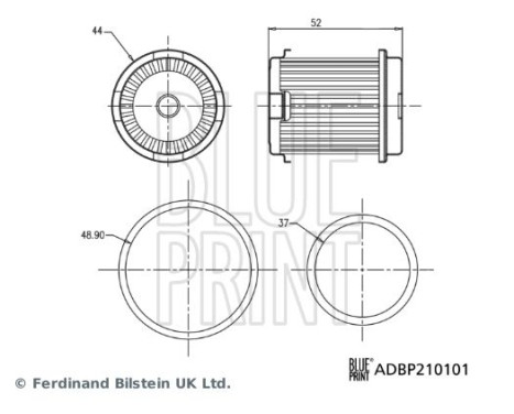 Hydraulic Filter, automatic transmission ADBP210101 Blue Print