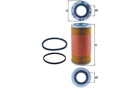 Hydraulic Filter, automatic transmission OX 17D Mahle, Image 2