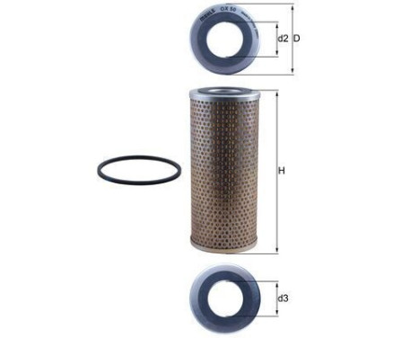 Hydraulic Filter, automatic transmission OX 50D Mahle, Image 3