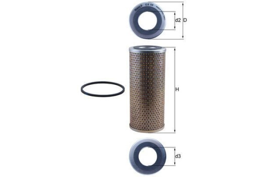 Hydraulic Filter, automatic transmission OX 50D Mahle, Image 3