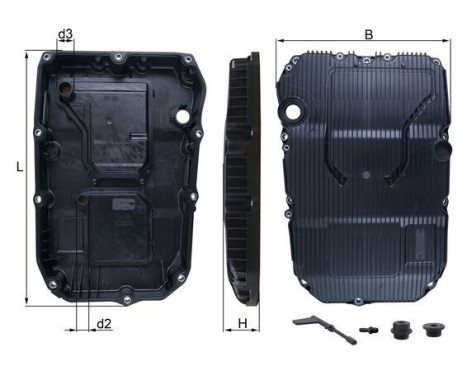 Oil pan, automatic HX 196 KIT Mahle