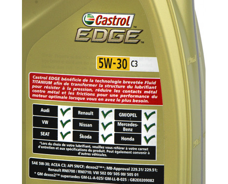 Engine Oil Castrol Edge Titanium 5W30 C3 1L, Image 3