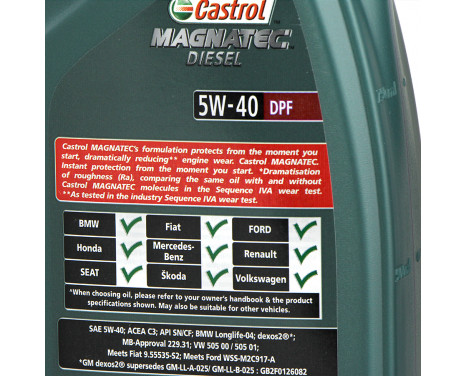 Engine oil Castrol Magnatec Diesel DPF 5W40 1L, Image 3