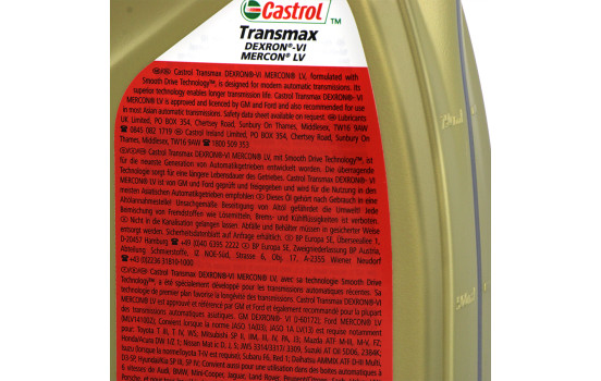 Gear oil Castrol Transmax ATF Dexron VI /Mercon LV 1L, Image 2