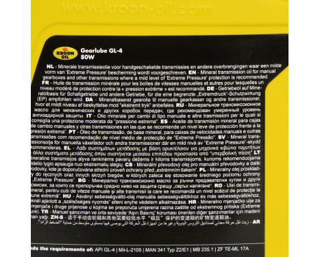 Gearbox oil Kroon-Oil Gearlube GL-4 80W 1L, Image 2
