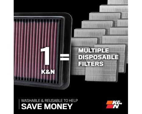 K&N replacement filter suitable for Audi, Cupra, Seat, Skoda, Volkswagen 1.5L Hybrid (33-3190) K&N, Image 9