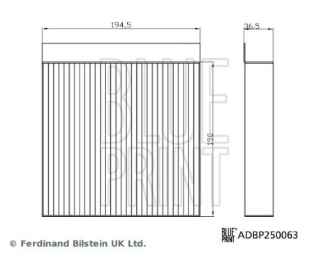 cabin air filter ADBP250063 Blue Print, Image 2