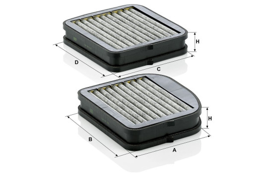 Filter, interior air CUK 22 000-2 MANN-FILTER, Image 3