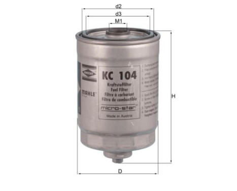 Fuel filter KC 104 Mahle, Image 2