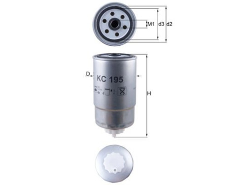 Fuel filter KC 195 Mahle, Image 2