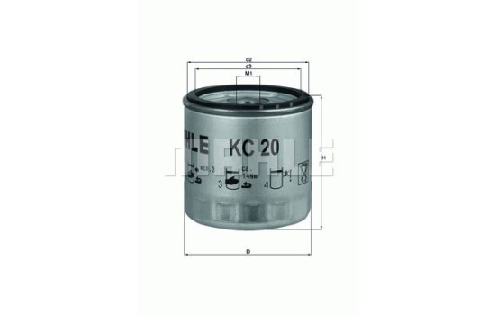 Fuel filter KC 20 Mahle, Image 2