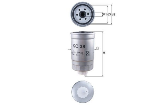 Fuel filter KC 38 Mahle, Image 2