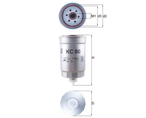 Fuel filter KC 80 Mahle, Image 2