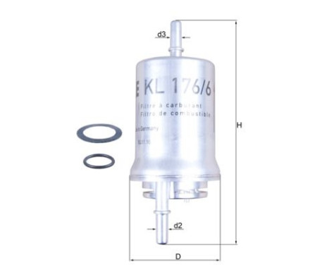 Fuel filter KL 176/6D Mahle, Image 2
