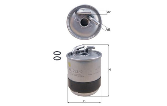 Fuel filter KL 228/2D Mahle, Image 2