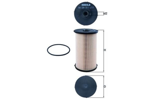 Fuel filter KX 220D Mahle, Image 2