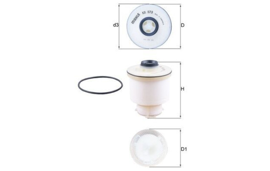 Fuel filter KX 573D Mahle