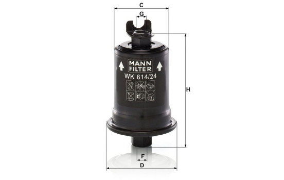 Fuel filter WK 614/24 x MANN-FILTER, Image 3