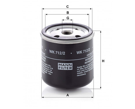 Fuel filter WK 712/2 Mann, Image 2