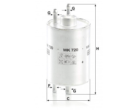 Fuel filter WK 720 Mann, Image 2