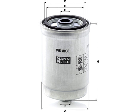 Fuel filter WK 8030 Mann, Image 2