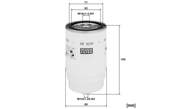 Fuel filter WK 8206 Mann, Image 2