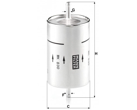 Fuel filter WK 830 Mann, Image 2