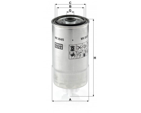 Fuel filter WK 854/5 Mann, Image 2