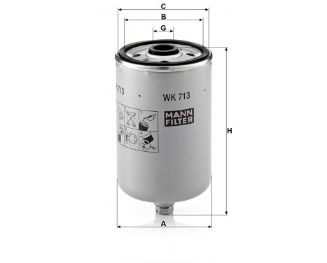 Fuel filter WK713 Mann, Image 2