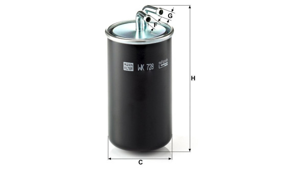Fuel filter WK728 Mann, Image 3
