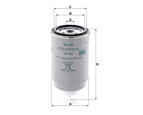 Fuel filter WK842 Mann, Image 2